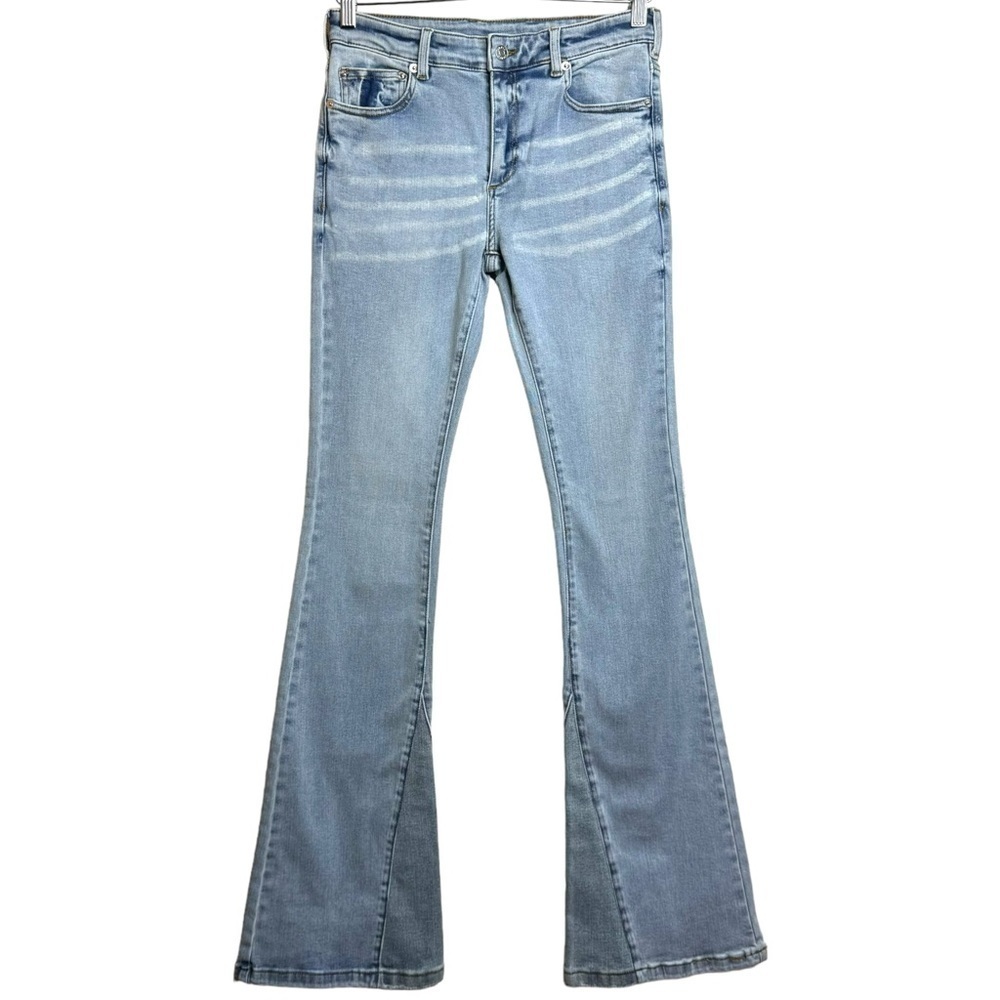 SER.O.YA Demi Mid Rise Flare Leg Denim Blue Jeans Retro 26